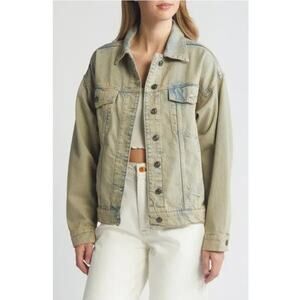 MNG Mango Women's Maya Oversized Denim Trucker Jacket Size Large NWT Roomy